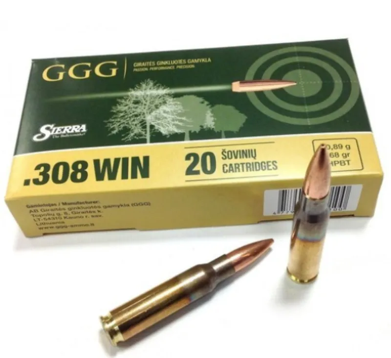 308W GGG Nosler HPBT 168gr/10,89g