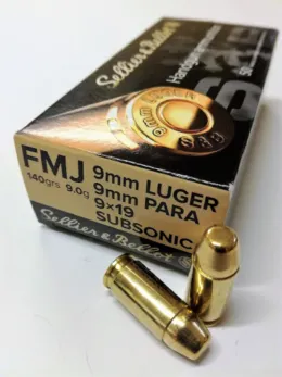 9mm Luger S&B FMJ Subsonic 9,0g