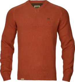 Härkila Vincent Merino V-neck Pullover Bombay Brown Pulóver