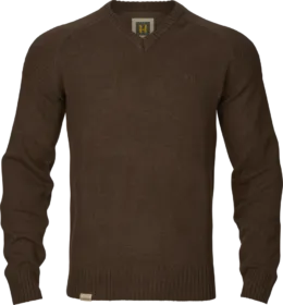 Härkila Vincent Merino V-neck Pullover Demitasse Brown Pulóver