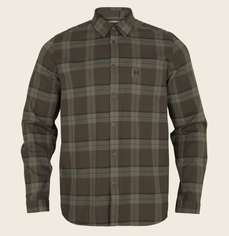 Košeľa Härkila Fjell L/S Shirt, Green Check