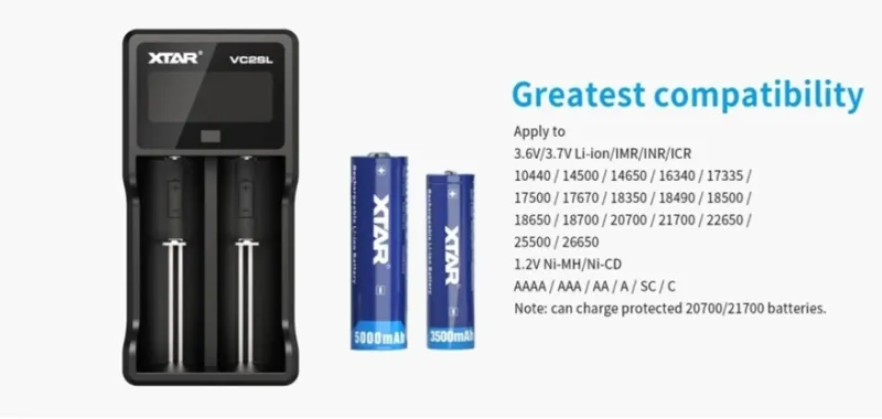 Xtar VC2SL inteligentá rýchlonabíjačka USBzáložný zdroj el. energie Power bank