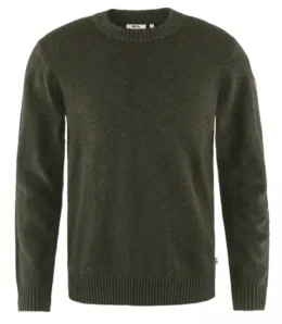 Fjäll Räven Övik Round-neck Sweater Dark Olive pulóver