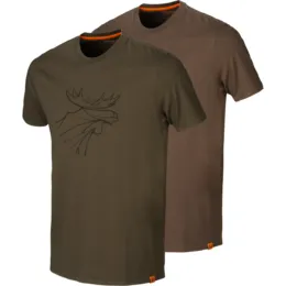 Härkila Graphic T-Shirt 2-pack Willow Green/Slate Brown póló (2db)