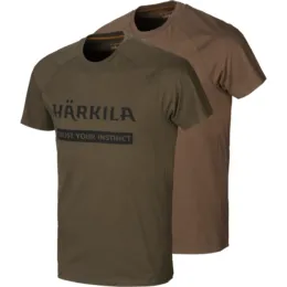 Härkila Logo T-Shirt 2-pack Willow Green/Slate Brown póló (2db)