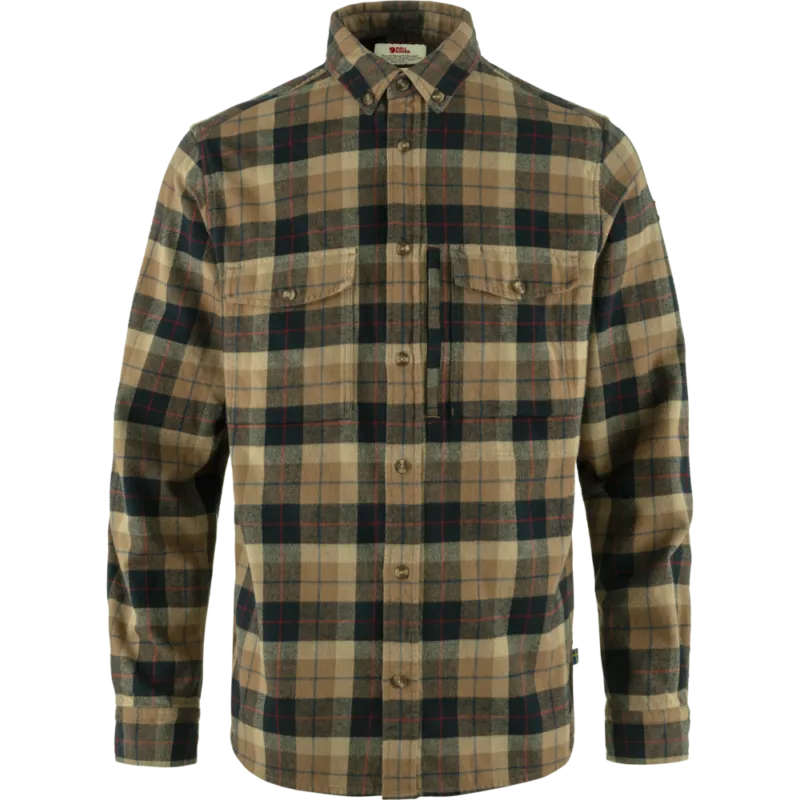 Fjäll Räven Värmland Heavy Flannel Shirt Dark Sand/Dark Navy ing