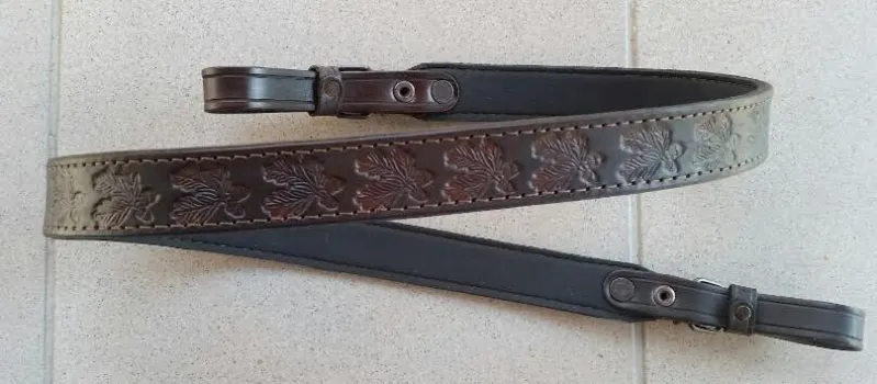 Kožený remeň na pušku Zubíček RZ13 , šírka 3 cm, spodná časť neoprén